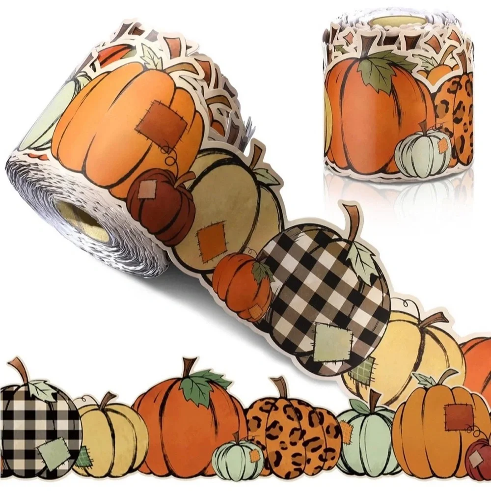 68.9 Ft  Pumpkin Bulletin Board Borders Fall Decorations. Home School Teacher